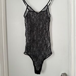 Great sexy black sheer  Lace bodysuit by Vanessa Bruno size XS/S